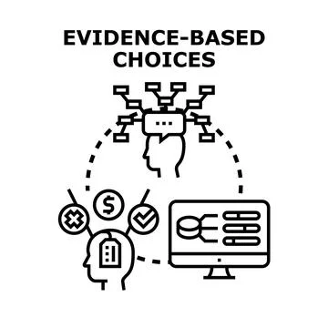 Evidence based choices concept developing data analysis 스톡 일러스트
