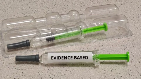 EVIDENCE BASED concept for clinical evaluation of syringe-administered Stock Footage 347328605