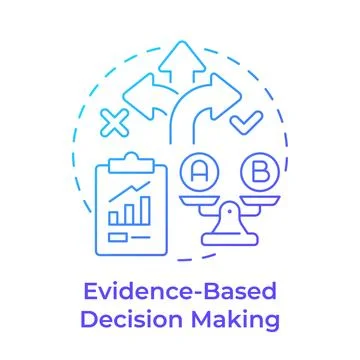 Evidence-based decision making blue gradient concept icon Stock Illustration