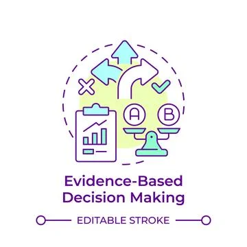 Evidence-based decision making multi color concept icon Stock Illustration