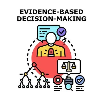 Evidence based decision making process vector illustration Stock Illustration