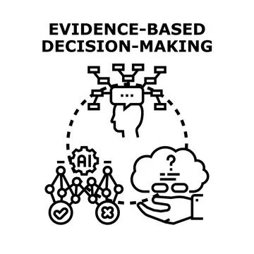 Evidence based decision making process analyzing data Stock Illustration