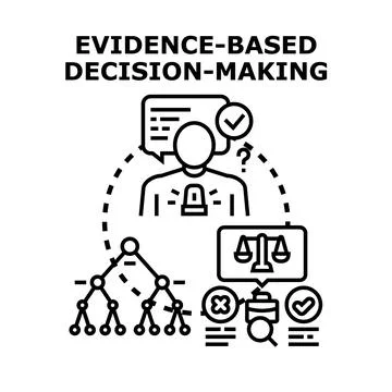 Evidence based decision making process vector illustration Stock Illustration