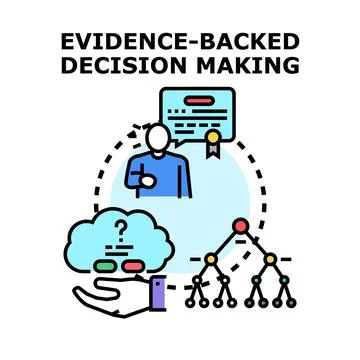 Evidence based decision making process analyzing data イラスト素材
