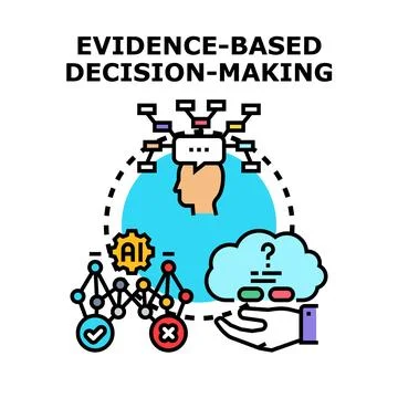 Evidence based decision making process analyzing data Stock Illustration
