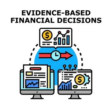 Evidence based financial decisions making process Stock Illustration