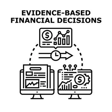 Evidence based financial decisions making process Stock Illustration
