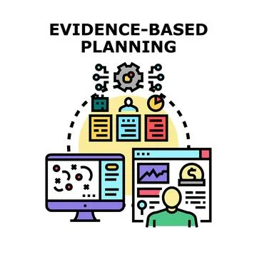 Evidence based planning using data and analytics concept Stock Illustration