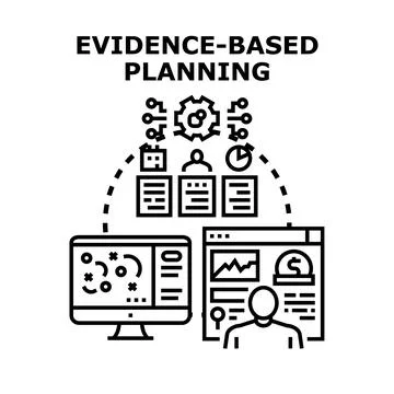 Evidence based planning using data and analytics concept Stock Illustration