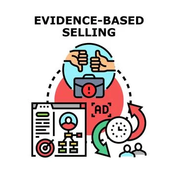 Evidence based selling concept with data analysis Stock Illustration