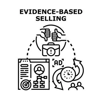 Evidence based selling concept with data analysis Stock Illustration