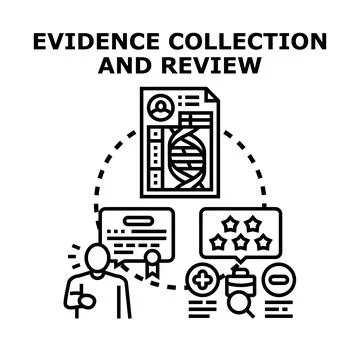 Evidence collection and review process concept イラスト素材
