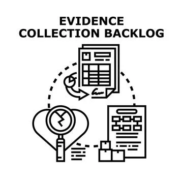 Evidence collection backlog concept process illustration Stockillustratie