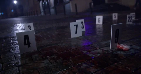 The evidence of the crime scene Stock Footage 113446392