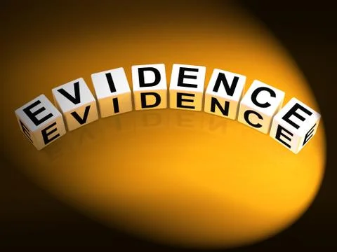 Evidence dice represent evidential substantiation and proof 스톡 일러스트