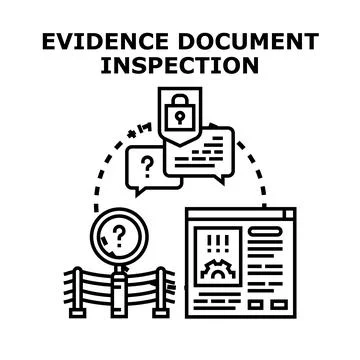 Evidence document inspection analyzing confidential data イラスト素材