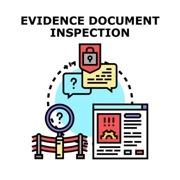 Evidence document inspection analyzing confidential data Illustrazione stock