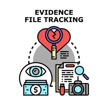 Evidence file tracking system managing important document information Stock Illustration