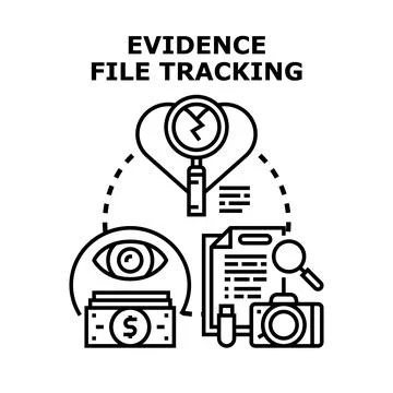 Evidence file tracking system managing important document information Stock Illustration