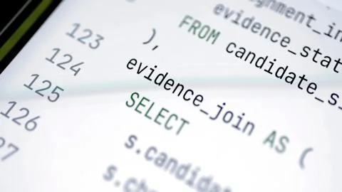 Evidence join SQL statement with candidate fields Foto stock