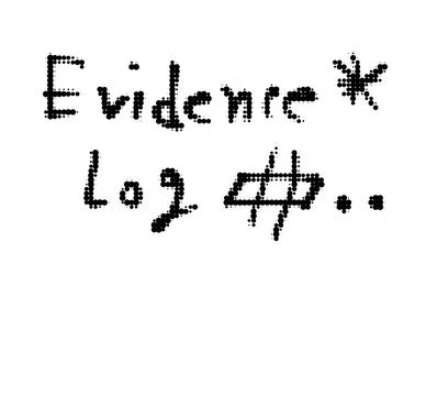 Evidence log note with symbol evidence handwriting documentation analysis Stock Illustration