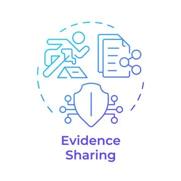 Evidence sharing blue gradient concept icon Stock Illustration