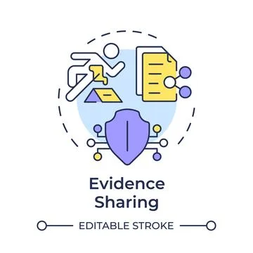 Evidence sharing multi color concept icon Illustrazione stock