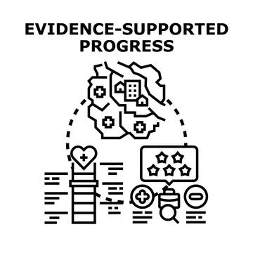 Evidence supported progress concept for data analysis and health Ilustración de archivo