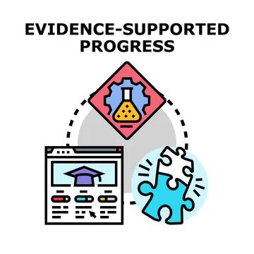 Evidence supported progress in research and education Stock Illustration