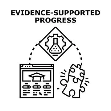 Evidence supported progress in research and education Stock Illustration