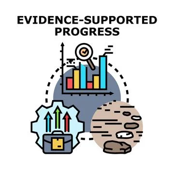 Evidence supported progress vector icon concept Illustrazione stock