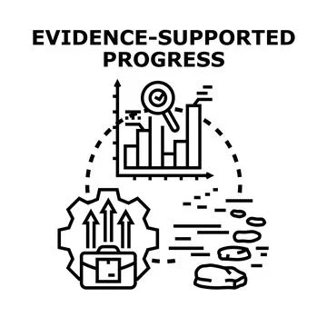 Evidence supported progress vector icon concept Stock Illustration
