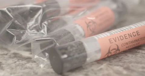 Evidence Tubes Pan 4K Stock Footage 146421479