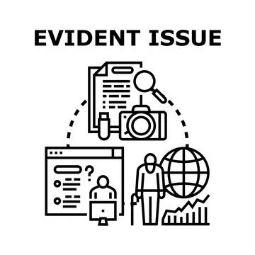 Evident issue problem analysis solution concept Stock Illustration