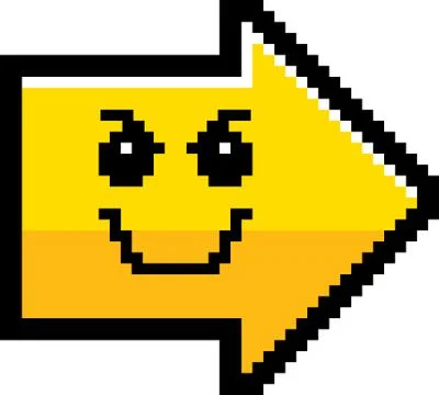 Evil 8-Bit Cartoon Arrow Stock Illustration