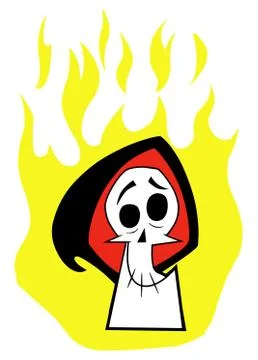 Evil adventure  Grim Adventures of Billy &amp; Mandy  head fire Stock Illustration