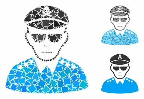 Evil army general Composition Icon of Joggly Elements Stock Illustration