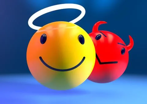 Evil in the background emoji Stock Illustration