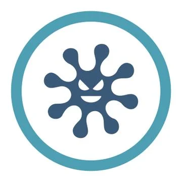 Evil Bacteria Rounded Raster Icon 库存插图
