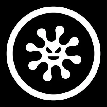 Evil Bacteria Rounded Vector Icon Illustrazione stock