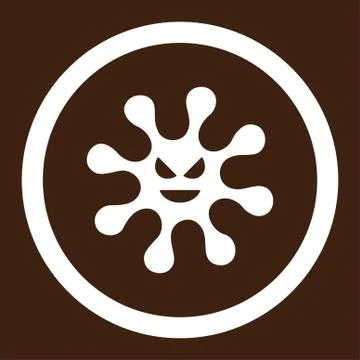 Evil Bacteria Rounded Vector Icon Stock Illustration