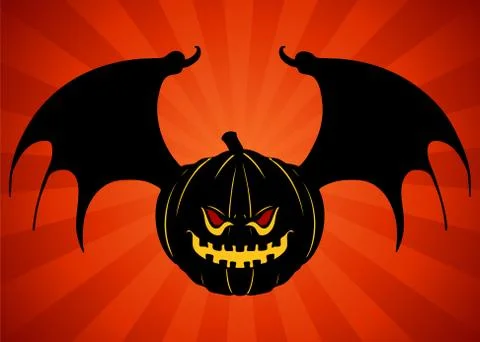 Evil bat pumpkin Stock Illustration