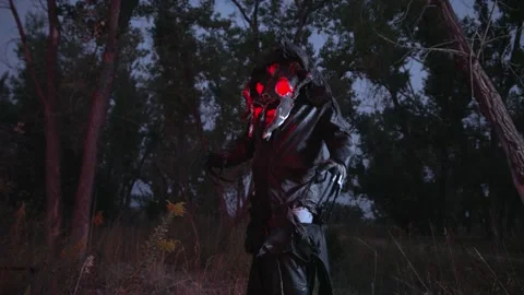 Evil beast stomping through the woods Stock Footage 209691005