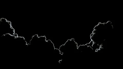 Evil black clouds at night in highly contrast back light. Video stock 79166273