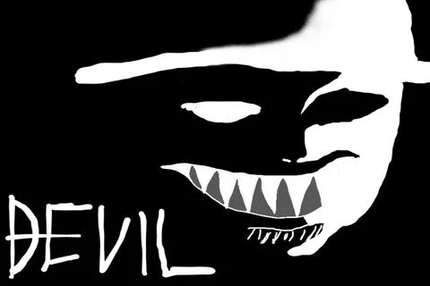 Evil: A Bold and Sinister Logo Design. Stock Illustration