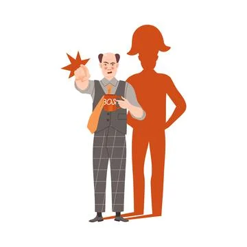 Evil boss suffering from Napoleon complex vector illustration イラスト素材