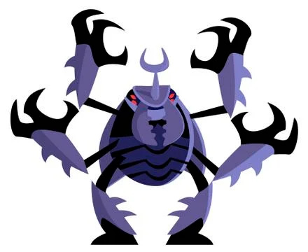 Evil bug scarab beetle Stock Illustration