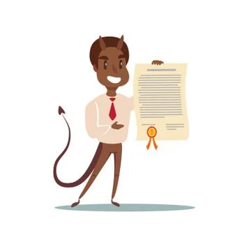 Evil businessman offering contract. Devil's contract. Stock Illustration
