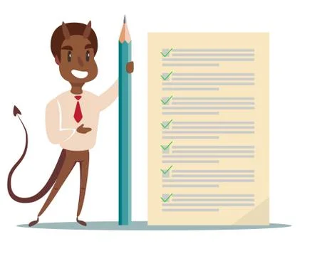 Evil businessman offering contract. Devil's contract. Stock Illustration