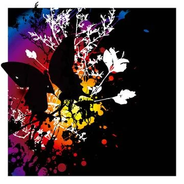 Evil butterfly dark gothic style abstract image with floral elements and a... Stock Photos